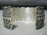 Important Native American Navajo Tillie Jon Detailed Sterling Silver Bracelet-Nativo Arts