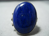 One Of The Best Vintage Native American Navajo Orville Tsinnie Lapis Sterling Silver Ring-Nativo Arts