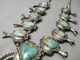 Museum Vintage Native American Navajo Royston Turquoise Sterling Silver Squash Blossom Necklace-Nativo Arts