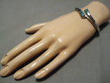 Rare Vintage Navajo Turquoise Sterling Silver Native American Bracelet Old-Nativo Arts