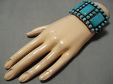 One Of Best Vintage Native American Navajo Turquoise Sterling Silver Bracelet Old-Nativo Arts