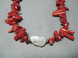 Breathtaking Navajo Native American Corals Freshwater Pearls Necklace-Nativo Arts