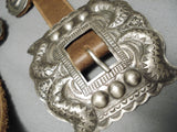 Important Vintage Native American Navajo Danny Martinez Sterling Silver Hand Tooled Concho Belt-Nativo Arts
