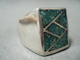 Big Mean's Vintage Native American Navajo Turquoise Inlay Sterling Silver Ring-Nativo Arts