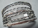 Early 1900's Vintage Native American Navajo Sterling Silver Coil Bracelet Old-Nativo Arts