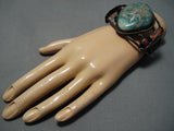 Very Rare Earlier Cerrillos Turquoise Vintage Native American Navajo Sterling Silver Bracelet-Nativo Arts