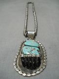 Incredible Vintage Navajo/ Mexican Turquoise Sterling Silver Necklace-Nativo Arts
