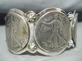 Newsworthy San Felipe Vintage Coins Sterling Silver Bracelet-Nativo Arts