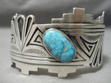 High Grade Vintage Native American Navajo Carico Lake Turquoise Sterling Silver Bracelet-Nativo Arts
