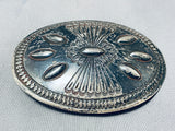 Astounding Vintage Native American Navajo Sterling Silver Belt Buckle-Nativo Arts