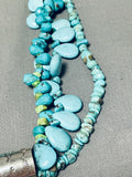 One Of The Most Unique Vintage Navajo Turquoise Cross Sterling Silver Necklace-Nativo Arts