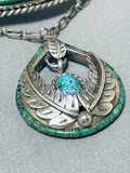 One Of The Best Vintage Native American Navajo Turquoise Choker Sterling Silver Necklace-Nativo Arts