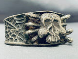 170 Gram Vintage Native American Navajo Skullbones Sterling Silver Bracelet Cuff-Nativo Arts