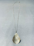 Amazing Vintage Native American Navajo Sterling Silver Teardrop Necklace Old-Nativo Arts