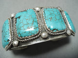 Amazing Vintage Native American Navajo Spiderweb Turquoise Sterling Silver Bracelet-Nativo Arts