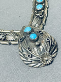 Fabulous Signed Vintage Native American Navajo Turquoise Sterling Silver Necklace-Nativo Arts