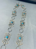Inside Or Outside Links Vintage Native American Navajo Turquoise Sterling Silver Concho Belt-Nativo Arts