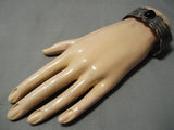 Striking Vintage Native American Navajo Domed Amethyst Sterling Silver Bracelet Old-Nativo Arts