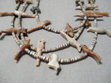 Expressive Vintage Native American Zuni Pipestone Sterling Silver Necklace Old-Nativo Arts