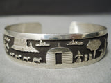 Intricate!! Vintage Navajo Sterling Silver Native American Bracelet-Nativo Arts