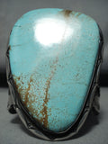 One Of The Biggest Best Bearr Bracelet Native American Navajo Turquoise Sterling Silver Bracelet-Nativo Arts