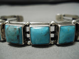 Incredible Vintage Native American Navajo Domed Morenci Turquoise Sterling Silver Bracelet Old-Nativo Arts