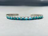 Superb Vintage Native American Navajo Blue And Green Turquoise Sterling Silver Bracelet-Nativo Arts