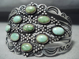 Early Coin Silver Vintage Native American Navajo Cerrillos Turquoise Bracelet Old-Nativo Arts