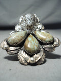 Jake Francosa San Felipe Turquoise Sterling Silver Buffalo Ring-Nativo Arts