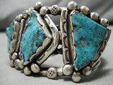 One Of The Best Vintage Native American Navajo Carlin Turquoise Sterling Silver Bracelet Old-Nativo Arts