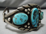 Stunning Vintage Navajo Turquoise Native American Sterling Silver Bracelet-Nativo Arts