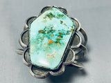 Mens Huge Heavy Vintage Native American Navajo Royston Turquoise Sterling Silver Bracelet Old-Nativo Arts