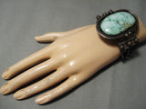 One Of The Best Vintage Native American Navajo Carico Lake Turquoise Sterling Silver Bracelet-Nativo Arts