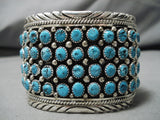Quality Modernistic Native American Navajo Chris Francisco Turquoise Sterling Silver Bracelet-Nativo Arts