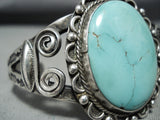 Swirls Galore Vintage Native American Navajo Domed Spiderweb Turquoise Sterling Silver Bracelet-Nativo Arts