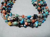 Colorful Navajo Turquoise Sterling Silver Necklace Native American-Nativo Arts