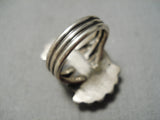 Important Vintage Native American Navajo Damale Turquoise Sterling Silver Ring-Nativo Arts