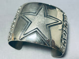 Native American Cowboys Football Vintage Navajo Sterling Silver Bracelet Cuff-Nativo Arts