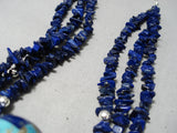 Native American Important Vintage Santo Domngo Lapis Turquoise Sterling Silver Necklace-Nativo Arts