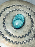 Rare Vintage Native American Navajo Handmade Sterling Silver Turquoise Paper Weight-Nativo Arts