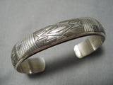 Detailed!! Vintage Navajo Sterling Silver Native American Bracelet Old-Nativo Arts