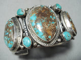 One Of Best Ever Huge Bisbee Turquoise Vintage Native American Navajo Sterling Silver Bracelet-Nativo Arts