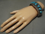 Richard Begay Vintage Native American Navajo Blue Turquoise Sterling Silver Bracelet-Nativo Arts