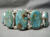 Incredible Vintage Native American Navajo Tso Family Green Turquoise Sterling Silver Bracelet-Nativo Arts