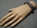 Important Detailed Vintage Native American Navajo Becenti Horse Sterling Silver Bracelet Old-Nativo Arts
