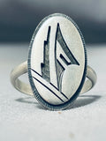 Important Steve Pooyouma Vintage Native American Hopi Sterling Silver Ring-Nativo Arts