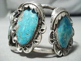 Opulent Vintage Native American Navajo Bisbee Turquoise Sterling Silver Bracelet Old-Nativo Arts