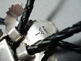 Fantastic Native American Navajo Sterling Silver Toad Bolo Tie-Nativo Arts