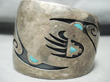 Important Vintage Native American Navajo Overlay Turquoise Sterling Silver Bracelet-Nativo Arts