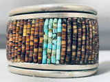 100 Gram Museum Vintage Native American Navajo Turquoise Heishi Sterling Silver Bracelet Old-Nativo Arts